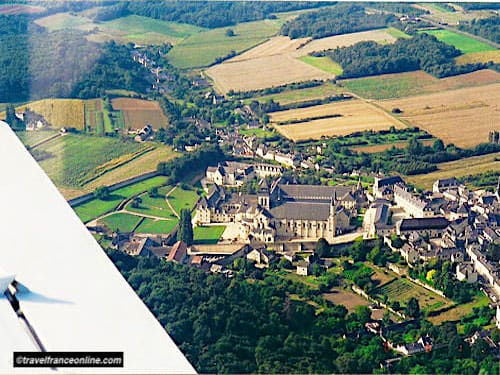Aerial view of Fontevraud in the Loire Valleybbey