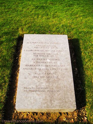 Messines Ridge - One of the granite slabs inscribed with quotations and poems from Irish soldiers