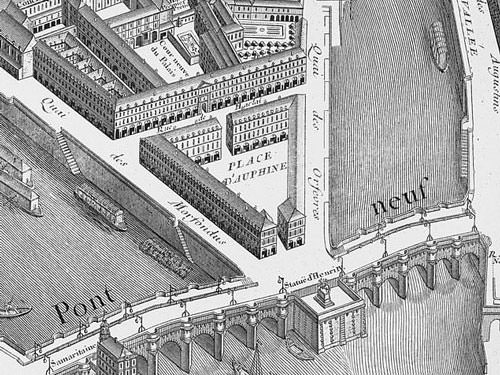 Place Dauphine on Plan de Turgot in 1739