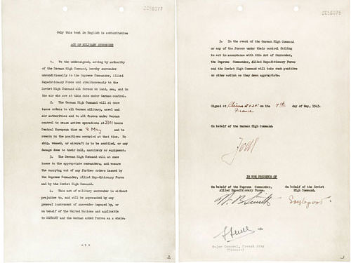 Unconditional surrender of the German Army - May 8 Commemoration