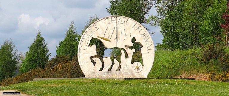 Orval Chariot Burial on roundabout near Coutances
