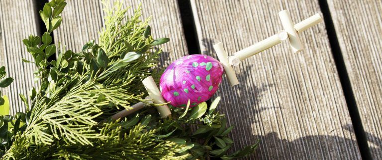 Cross of ashes on Palm Sunday