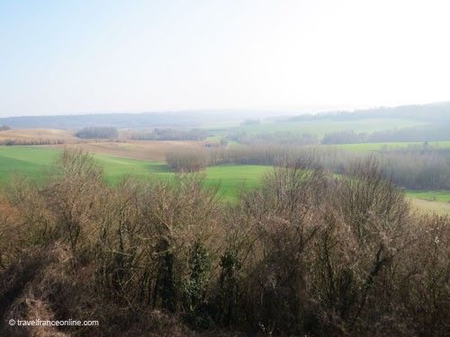 French Colonial troops were positioned in the green field near the Caverne du Dragon