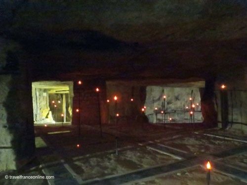 Remembrance lights in the Caverne du Dragon
