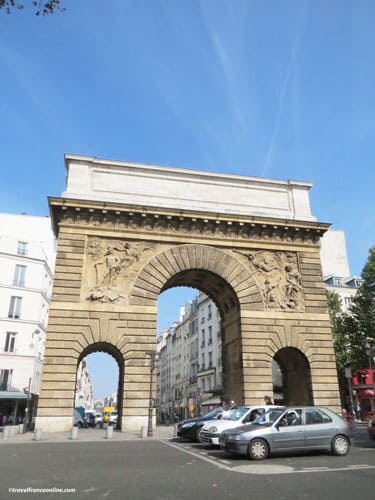 Porte Saint-Martin South facade and Rue Saint-Martin