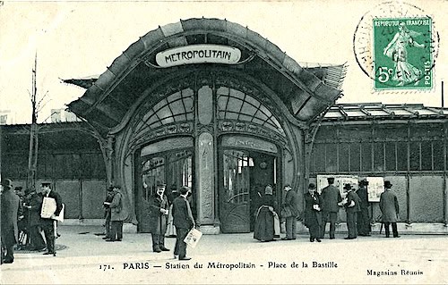 Art Nouveau - Guimard Metro entrance - Bastille station