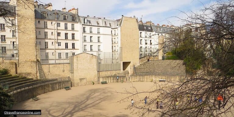 The Arènes de Lutèce, a semi-circular amphitheater with a capacity of 10,000 seats, was erected around 200 AD and is Paris' oldest Roman monument