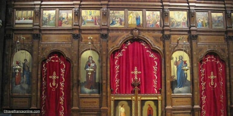 Saint Julien le Pauvre Church was built in the 11th century and is one of the Paris' oldest churches, and is today dedicated to the Melkite Greek Catholic church - iconostasis created by Georges Bitar in 1890