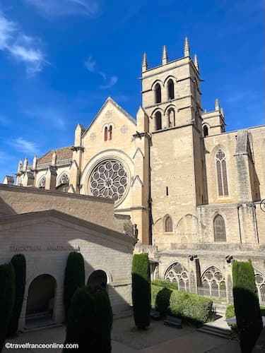 Montpellier Cathedrale Saint-Pierre seen from the Faculty of Medicine courtyard (former cloister)