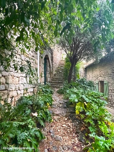 Montarnaud medieval village lane in the Fort